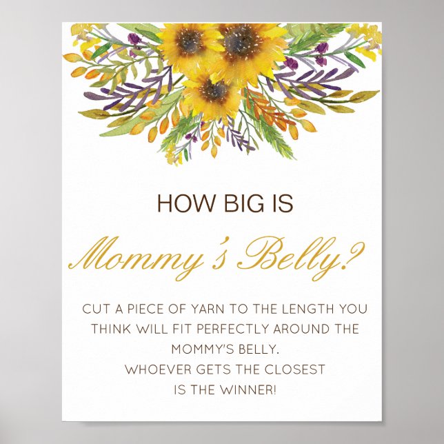 Editable How Big is Mommy's Belly Game Poster (Front)