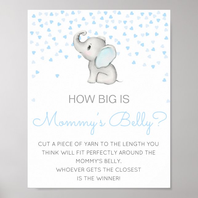 Editable How Big is Mommy's Belly Game Poster (Front)