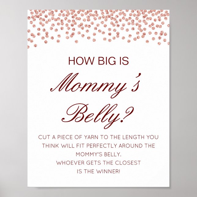 Editable How Big is Mommy's Belly Game Poster (Front)