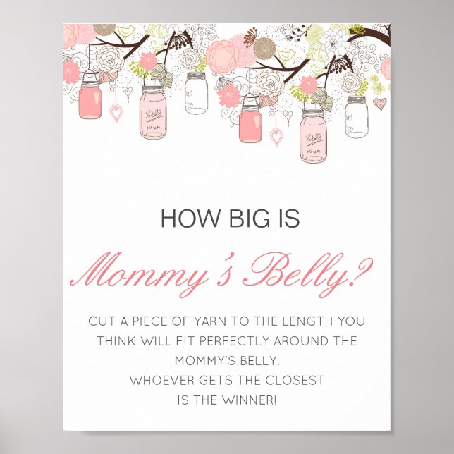 Editable How Big is Mommy's Belly Game Poster (Front)
