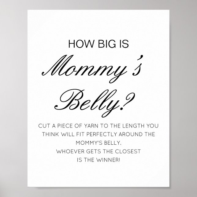 Editable How Big is Mommy's Belly Game Poster (Front)