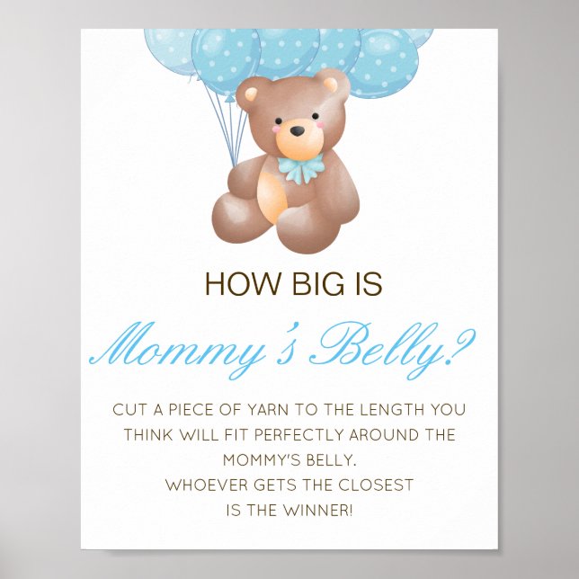 Editable How Big is Mommy's Belly Game Poster (Front)