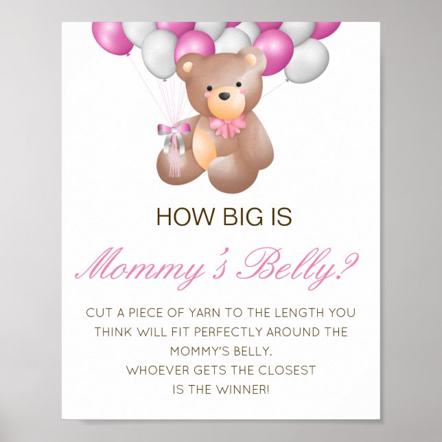 Editable How Big is Mommy's Belly Game Poster (Front)