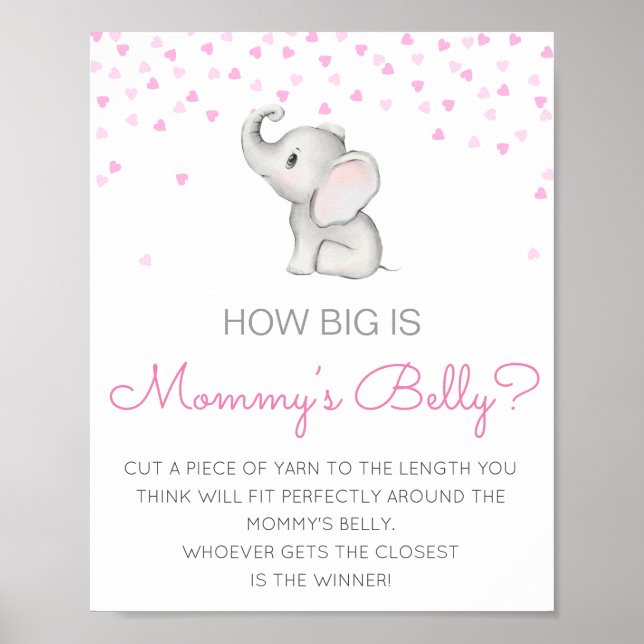 Editable How Big is Mommy's Belly Game Poster (Front)