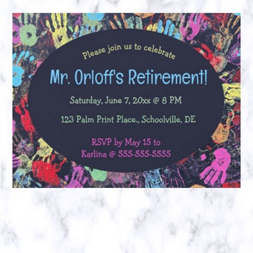 Editable Human Touch Teachers Retirement Invitation