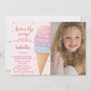 Editable Ice Cream Birthday Invitation