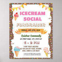 Editable ice cream social meeting teacher flyer 