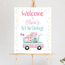 Editable Ice Cream Truck Party Welcome Sign Ice