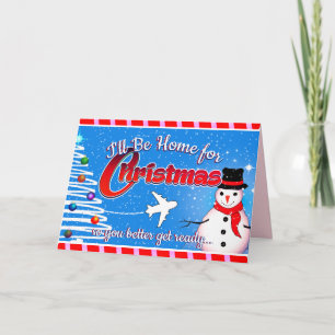 Editable - I'll Be Home for Christmas Card