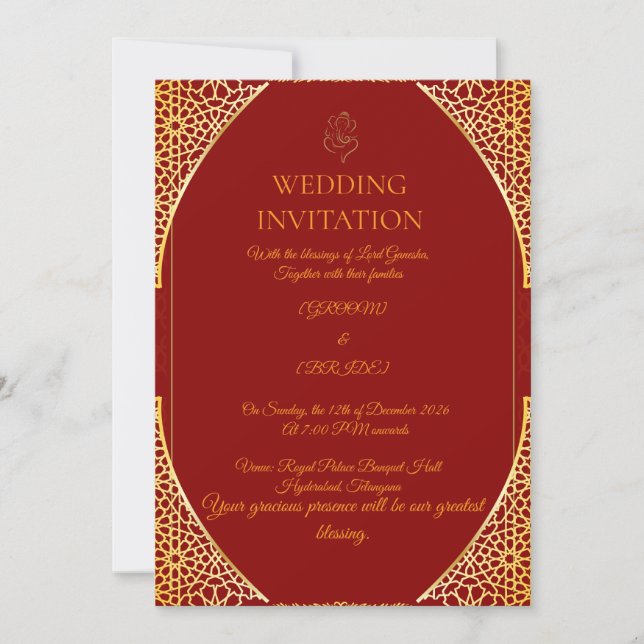 Editable Indian Marriage Invite (Front)