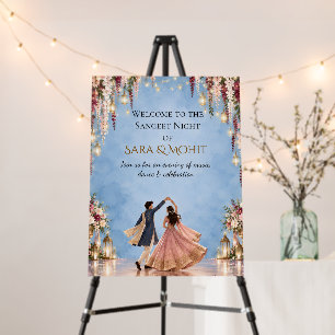Editable Indian Sangeet Night Welcome Sign Templat