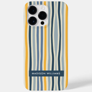 Editable inscription Colored Lines Minimalist Case-Mate iPhone 14 Pro Max Case