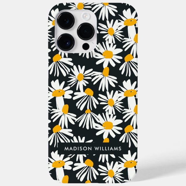Editable inscription Flowers Minimalist  Case-Mate iPhone Case (Back)