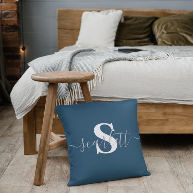 Editable Inscription Name Personalized Color Throw Pillow (Creator Uploaded)