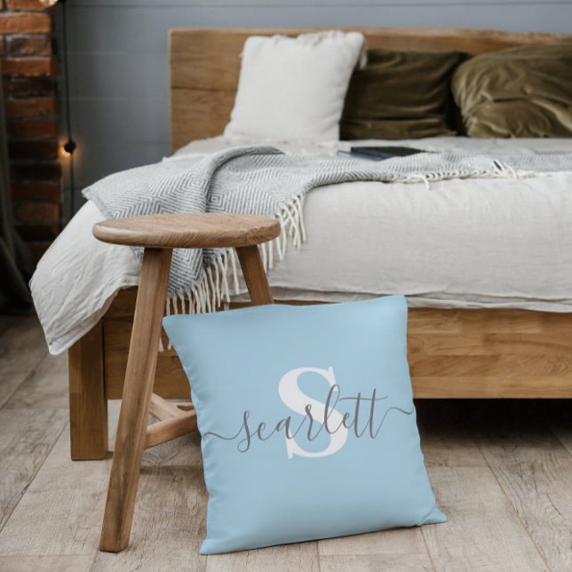 Editable Inscription Name Personalized Color Throw Pillow (Creator Uploaded)