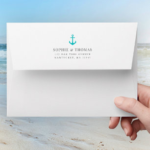 Editable Inside & Anchor Colors Return Address Envelope
