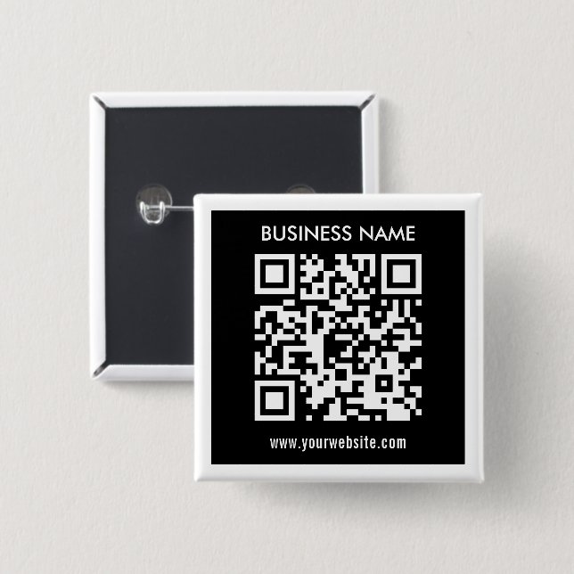 Editable (instantly generated) QR code | Black Button (Front & Back)