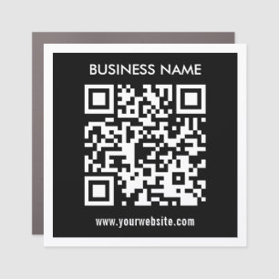 Editable (instantly generated) QR code Black Car Magnet
