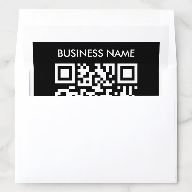 Editable (instantly generated) QR code | Black Envelope Liner (In Envelope)