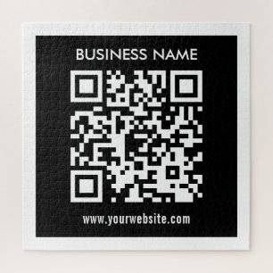 Editable (instantly generated) QR code Black Jigsaw Puzzle