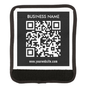 Editable (instantly generated) QR code   Black Luggage Handle Wrap
