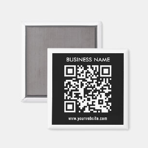 Editable (instantly generated) QR code   Black Magnet