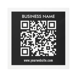 Editable (instantly generated) QR code Black Metal Print