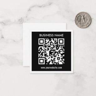 Editable (instantly generated) QR code Black Note Card