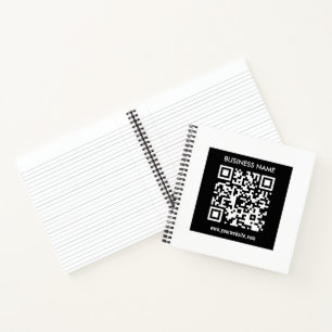 Editable (instantly generated) QR code   Black Notebook
