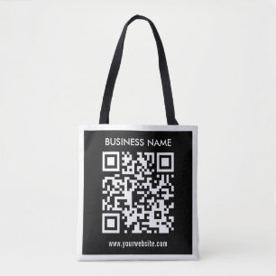 Editable (instantly generated) QR code Black Tote Bag