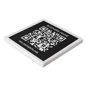 Editable (instantly generated) QR code   Black Trivet