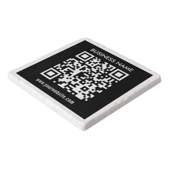 Editable (instantly generated) QR code | Black Trivet (Corner)
