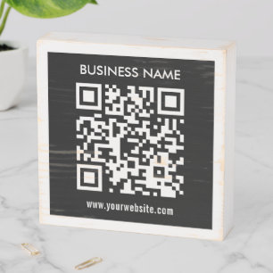Editable (instantly generated) QR code Black Wooden Box Sign