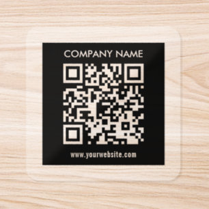 Editable (instantly generated) QR code Clear Square Sticker