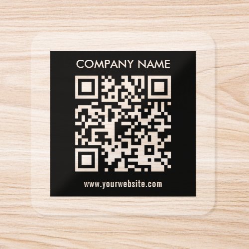 Editable (instantly generated) QR code | Clear Square Sticker