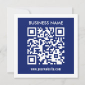 Editable (instantly generated) QR code | Navy Blue (Front)