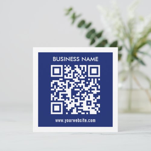 Editable instantly generated QR code  Navy Blue