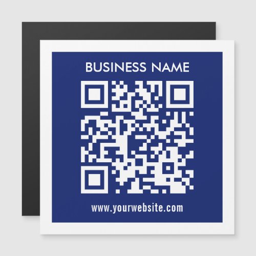 Editable instantly generated QR code  Navy Blue