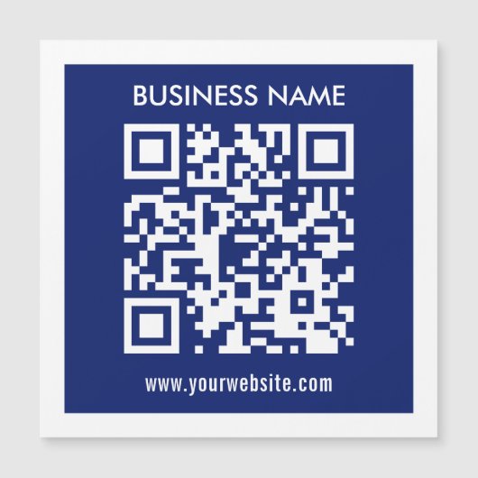 Editable (instantly generated) QR code | Navy Blue (Front)