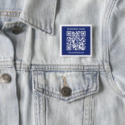 Editable instantly generated QR code  Navy Blue Button
