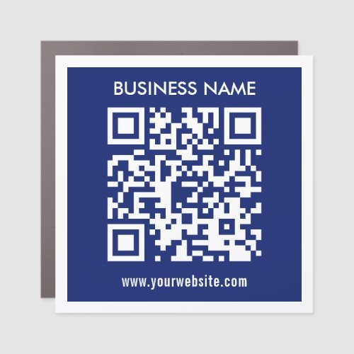 Editable instantly generated QR code  Navy Blue Car Magnet