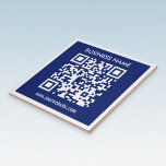 Editable (instantly generated) QR code | Navy Blue Ceramic Tile<br><div class="desc">Simply enter a website address to generate your custom QR code instantly.</div>