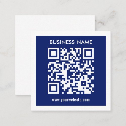 Editable instantly generated QR code  Navy Blue Enclosure Card