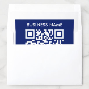Editable (instantly generated) QR code Navy Blue Envelope Liner