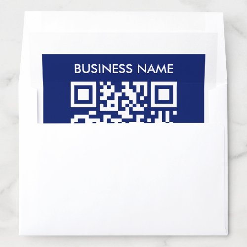 Editable instantly generated QR code  Navy Blue Envelope Liner