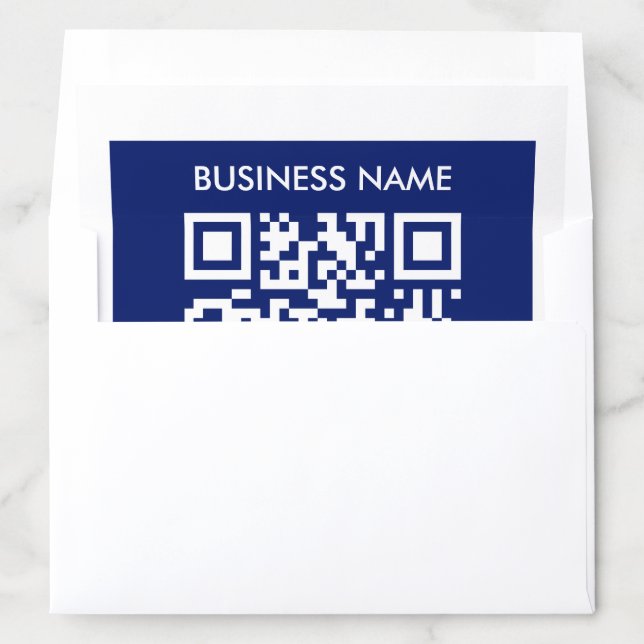 Editable (instantly generated) QR code | Navy Blue Envelope Liner (In Envelope)