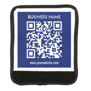 Editable (instantly generated) QR code Navy Blue Luggage Handle Wrap