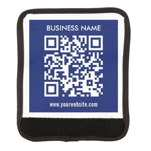 Editable instantly generated QR code  Navy Blue Luggage Handle Wrap