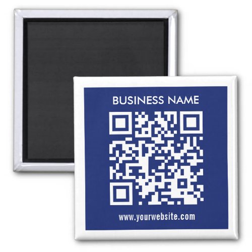 Editable instantly generated QR code  Navy Blue Magnet