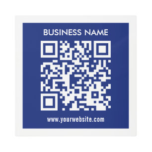 Editable (instantly generated) QR code   Navy Blue Metal Print